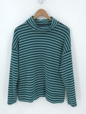 Talbots Knit TurtleNeck Sweater Boxy Fit Drop Shoulder Pullover Casual Large